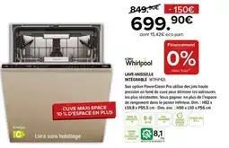 Gitem WHIRPOOL Lave-vaisselle intégrable w7ihp42l offre
