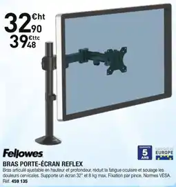 Hyperburo FELLOWES Bras porte-écran reflex offre