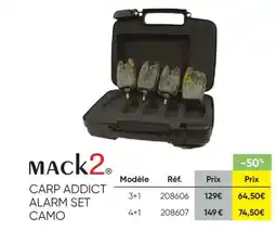 Pacific Pêche MACK2 Carp addict alarm set camo offre