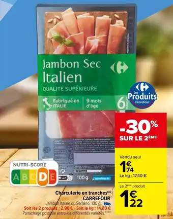 Carrefour Charcuterie en tranches CARREFOUR offre