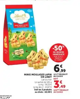 U Express LINDT Minis moulages lapin or offre