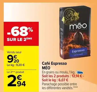 Carrefour Café espresso méo offre