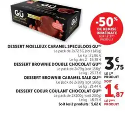 U Express GU Dessert moelleux caramel speculoos offre