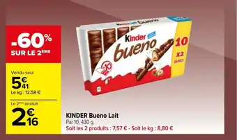 Carrefour KINDER bueno lait offre