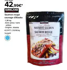 Costco KIRKLAND Saumon rouge sauvage d'Alaska offre