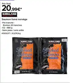 Costco KIRKLAND Saumon fumé norvège offre