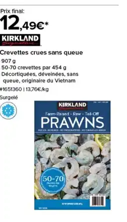 Costco KIRKLAND Crevettes crues sans queue offre