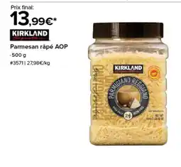 Costco KIRKLAND Parmesan râpé AOP offre