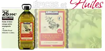 Costco KIRKLAND Huile d'olive vierge extra espagnole offre