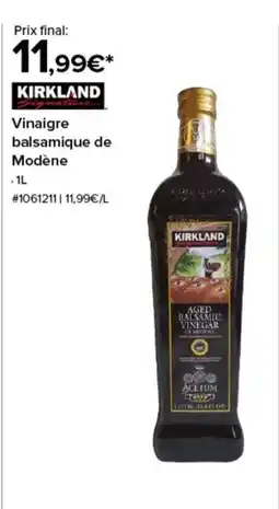 Costco KIRKLAND Vinaigre balsamique de Modène offre