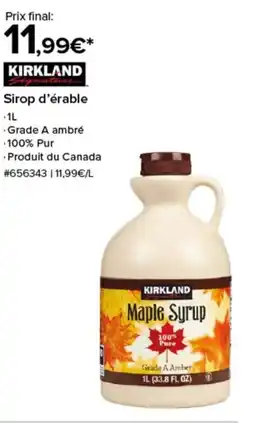 Costco KIRKLAND Sirop d'érable offre