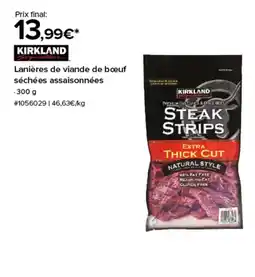 Costco KIRKLAND Lanières de viande de bœuf séchées assaisonnées offre