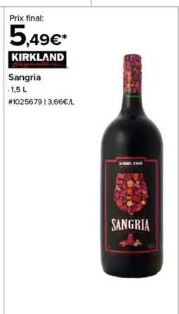 Costco KIRKLAND Sangria offre