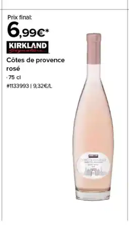 Costco KIRKLAND Côtes de provence rosé offre