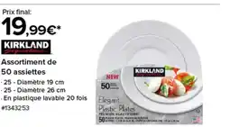 Costco KIRKLAND Assortiment de 50 assiettes offre