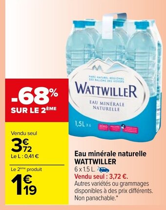 Carrefour Eau minérale naturelle WATTWILLER offre