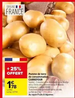 Carrefour POMME DE TERRE DE CONSOMMATION offre