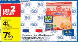 Carrefour Market Emmental râpé Maxi Format CARREFOUR CLASSIC offre