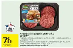 Carrefour Market 4 steaks hachés Burger du Chef 5% M.G offre