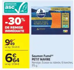 Carrefour Market Saumon Fumé Petit Navire offre