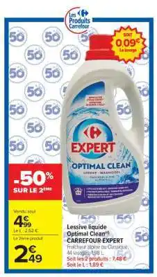 Carrefour Market Lessive liquide Optimal Clean CARREFOUR EXPERT offre