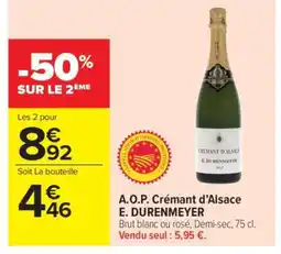 Carrefour Market A.O.P. Crémant D’Alsace E.DURENMEYER offre