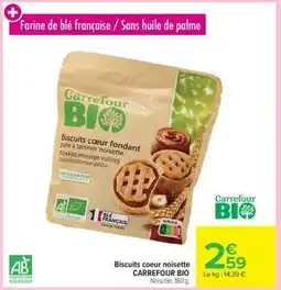 Carrefour Market Biscuits coeur noisette CARREFOUR BIO offre