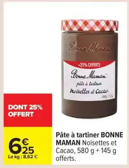 Carrefour Pâte à tartiner BONNE MAMAN Noisettes et Cacao offre