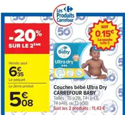Carrefour Market Couches bébé Ultra Dry CARREFOUR BABY offre