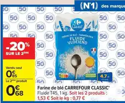 Carrefour Farine de Blé Carrefour Classic offre