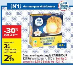 Carrefour Cœur meringué surgelé CARREFOUR EXTRA Vanille offre