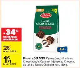 Carrefour Biscuits DELACRE Carrés Croustillants offre