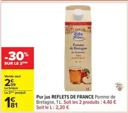 Carrefour Pur jus REFLETS DE FRANCE Pomme de Bretagne offre