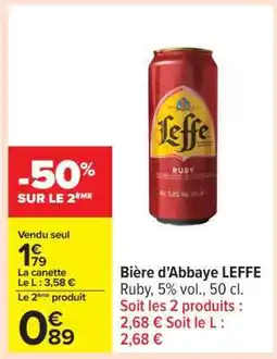 Carrefour Bière d’Abbaye LEFFE offre