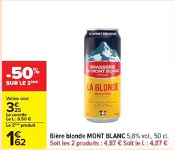 Carrefour Bière Blonde Mont Blanc offre