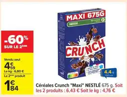 Carrefour Céréales Crunch Maxi NESTLÉ 675 g offre