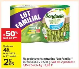Carrefour Flageolets verts extra fins Lot Familial offre