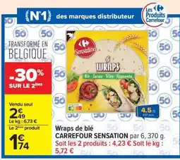 Carrefour Wraps de blé CARREFOUR SENSATION offre