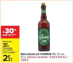 Carrefour Bière blonde LA CHARNUE IPA offre
