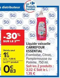 Carrefour LIQUIDE VAISSELLE CARREFOUR ESSENTIAL offre