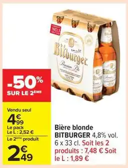 Carrefour Bière blonde BITBURGER offre