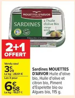 Carrefour SARDINES MOUETTES D'ARVOR offre