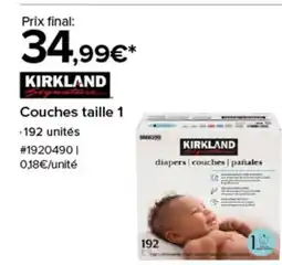 Costco KIRKLAND Couches taille 1 offre