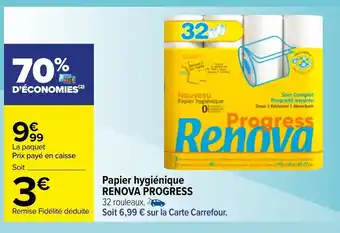Carrefour Papier hygiénique Renova Progress offre