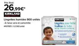 Costco KIRKLAND Lingettes humides 900 unités offre