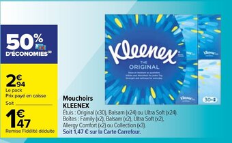 Carrefour Mouchoirs Kleenex offre