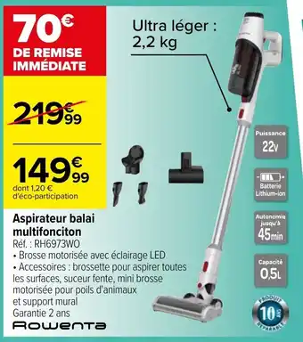 Carrefour Aspirateur balai multifonction offre