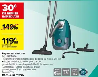 Carrefour Aspirateur avec sac offre