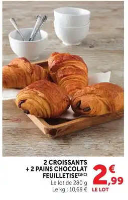 Bi1 2 croissants + 2 pains chocolat feuilletise offre