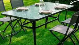 Maxi Bazar Table de jardin verre trempé offre